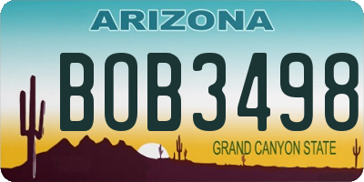 AZ license plate BOB3498