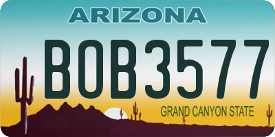 AZ license plate BOB3577