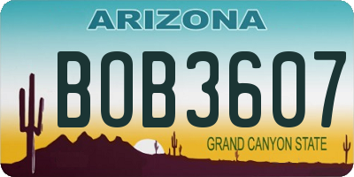 AZ license plate BOB3607