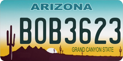 AZ license plate BOB3623