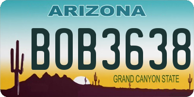 AZ license plate BOB3638
