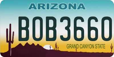 AZ license plate BOB3660