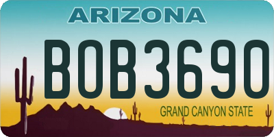 AZ license plate BOB3690
