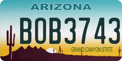 AZ license plate BOB3743