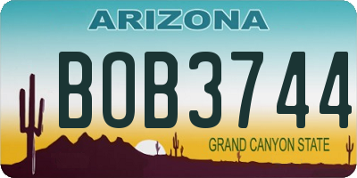 AZ license plate BOB3744