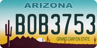 AZ license plate BOB3753