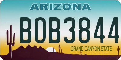 AZ license plate BOB3844