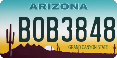 AZ license plate BOB3848
