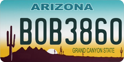 AZ license plate BOB3860