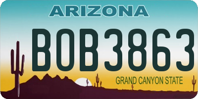 AZ license plate BOB3863