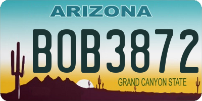 AZ license plate BOB3872