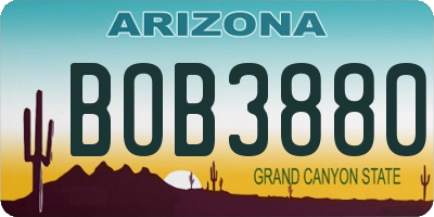 AZ license plate BOB3880