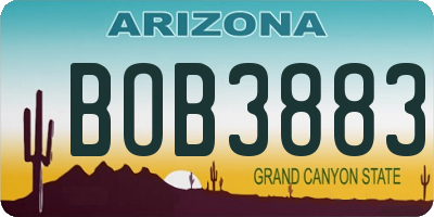 AZ license plate BOB3883
