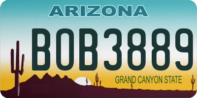 AZ license plate BOB3889
