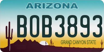 AZ license plate BOB3893