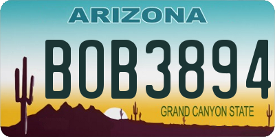AZ license plate BOB3894
