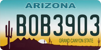 AZ license plate BOB3903