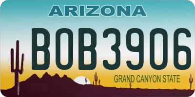 AZ license plate BOB3906