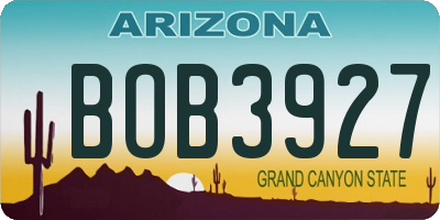 AZ license plate BOB3927