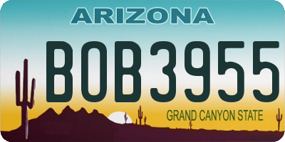 AZ license plate BOB3955