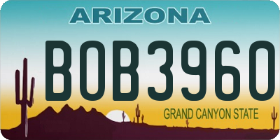 AZ license plate BOB3960