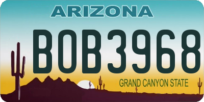 AZ license plate BOB3968