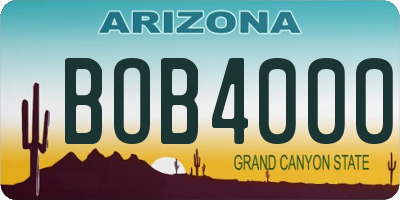 AZ license plate BOB4000