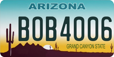 AZ license plate BOB4006