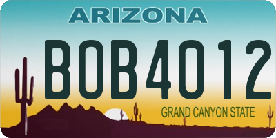 AZ license plate BOB4012