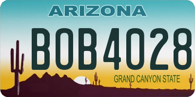 AZ license plate BOB4028