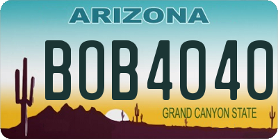 AZ license plate BOB4040