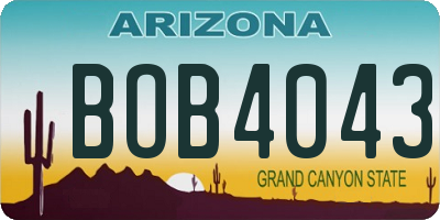 AZ license plate BOB4043