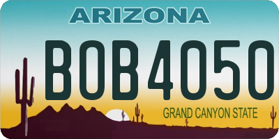 AZ license plate BOB4050