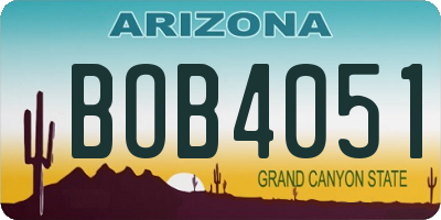 AZ license plate BOB4051