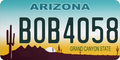 AZ license plate BOB4058