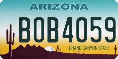 AZ license plate BOB4059