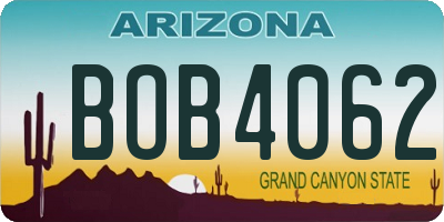 AZ license plate BOB4062