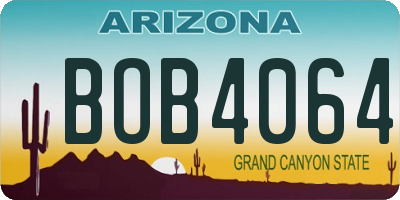 AZ license plate BOB4064