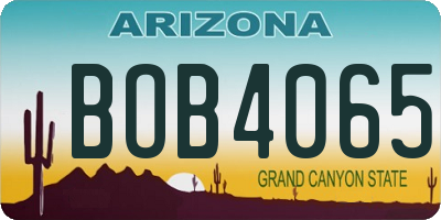 AZ license plate BOB4065