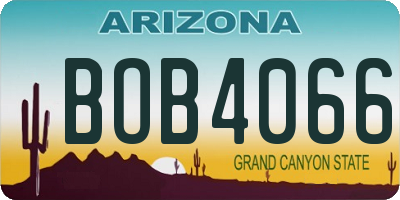 AZ license plate BOB4066