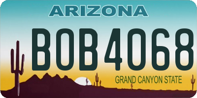 AZ license plate BOB4068