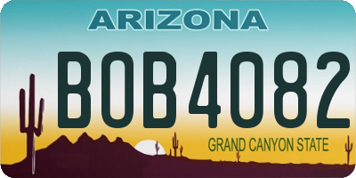 AZ license plate BOB4082