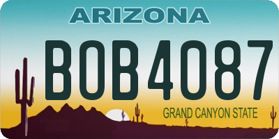 AZ license plate BOB4087
