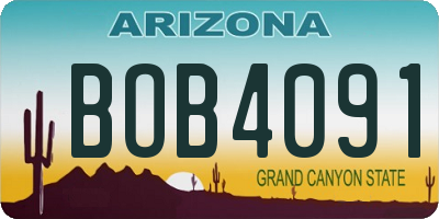 AZ license plate BOB4091