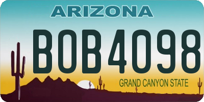 AZ license plate BOB4098