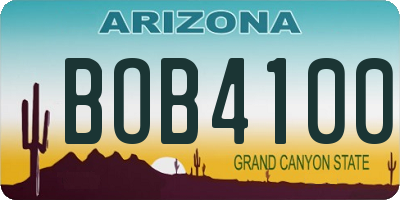 AZ license plate BOB4100