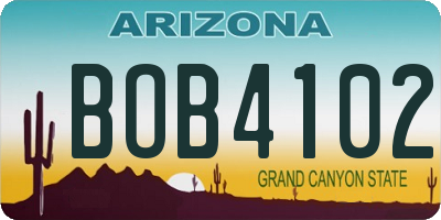 AZ license plate BOB4102