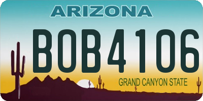 AZ license plate BOB4106