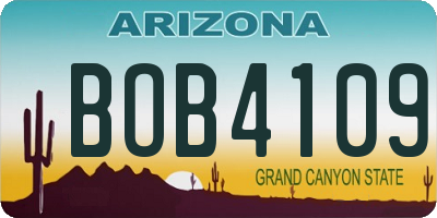 AZ license plate BOB4109