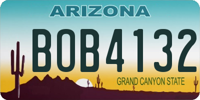 AZ license plate BOB4132